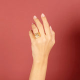 Dune Hammmered 18KT Gold Plated Ring