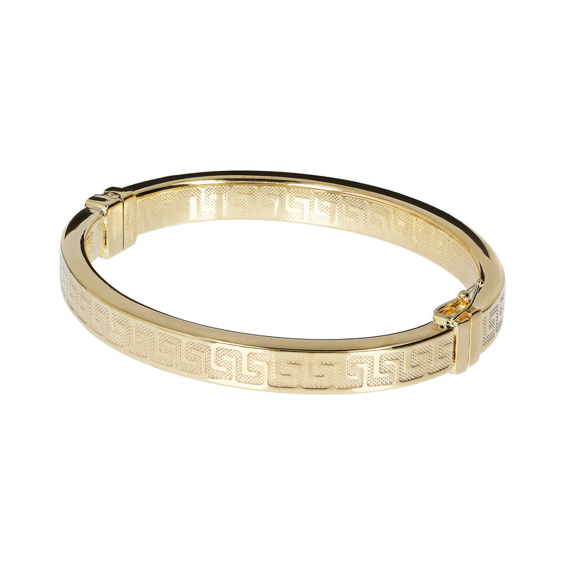 18KT Gold Plated Greek Fret Bangle