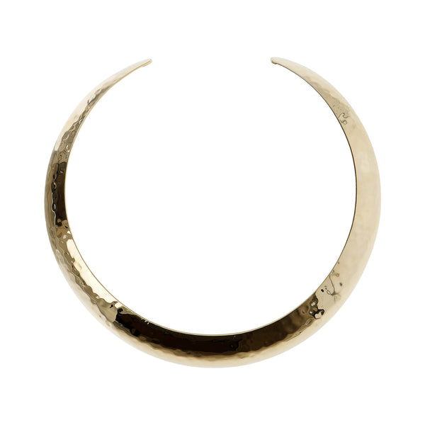 Graduated Hammered 18KT Gold Plated Choker