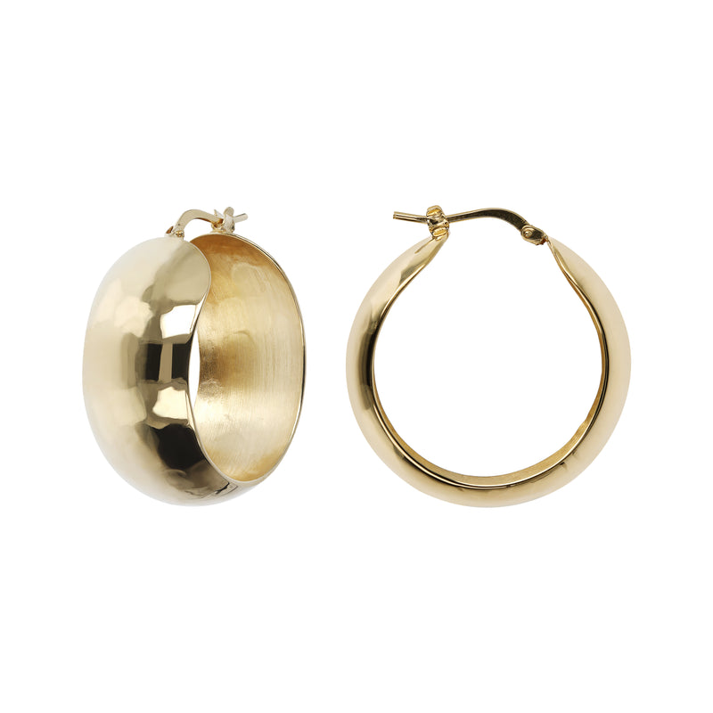 Hammered Round Hoop Earring