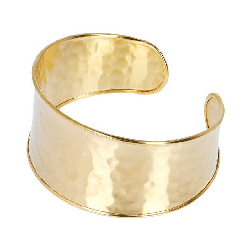 Yellow 18KT Gold Plated Hammered Bangle