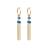 18KT Gold Plated Drop Earrings With Genuine Stone