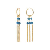 18KT Gold Plated Drop Earrings With Genuine Stone