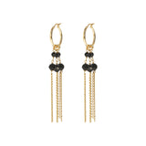 18KT Gold Plated Drop Earrings With Genuine Stone