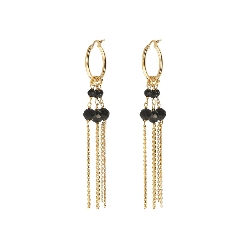 18KT Gold Plated Drop Earrings With Genuine Stone