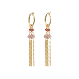 18KT Gold Plated Drop Earrings With Genuine Stone