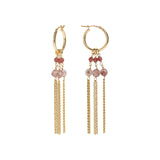 18KT Gold Plated Drop Earrings With Genuine Stone