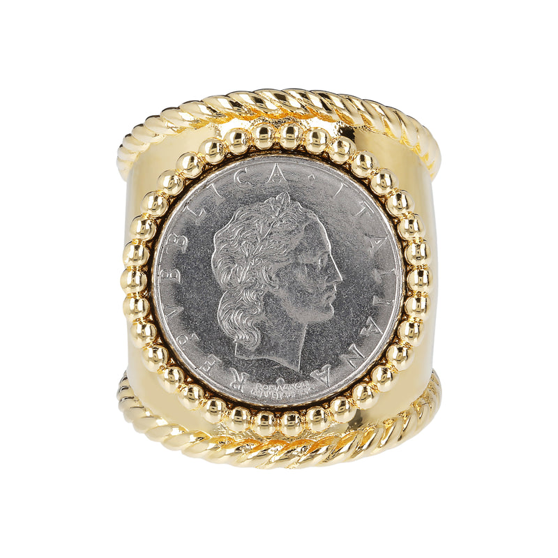 Band Ring With Coin