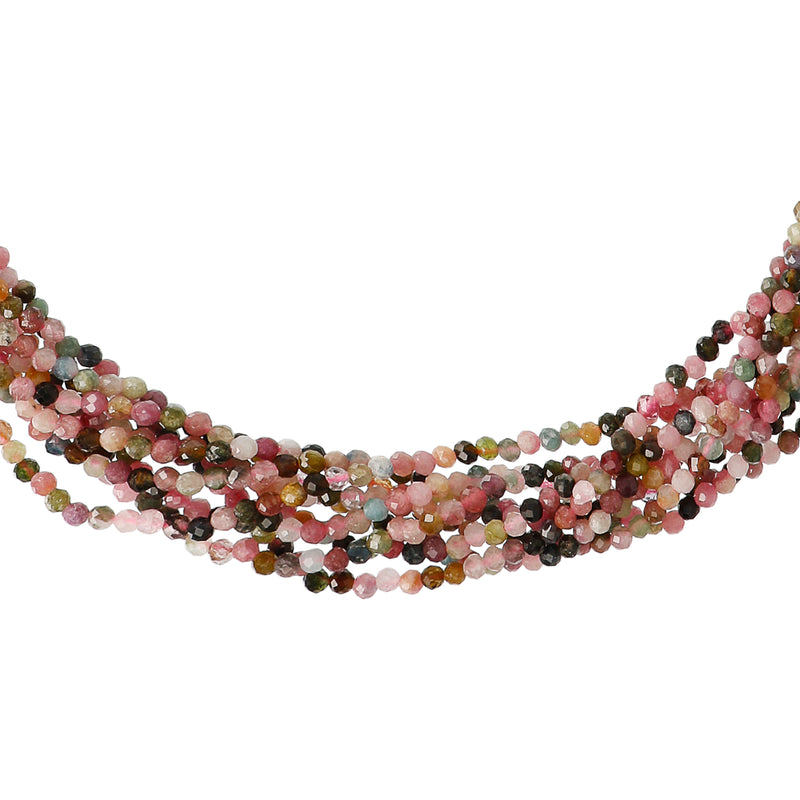 Multi-strand Tourmaline and Coin Necklace