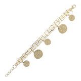 Multi-strand Bracelet with Coin Charms